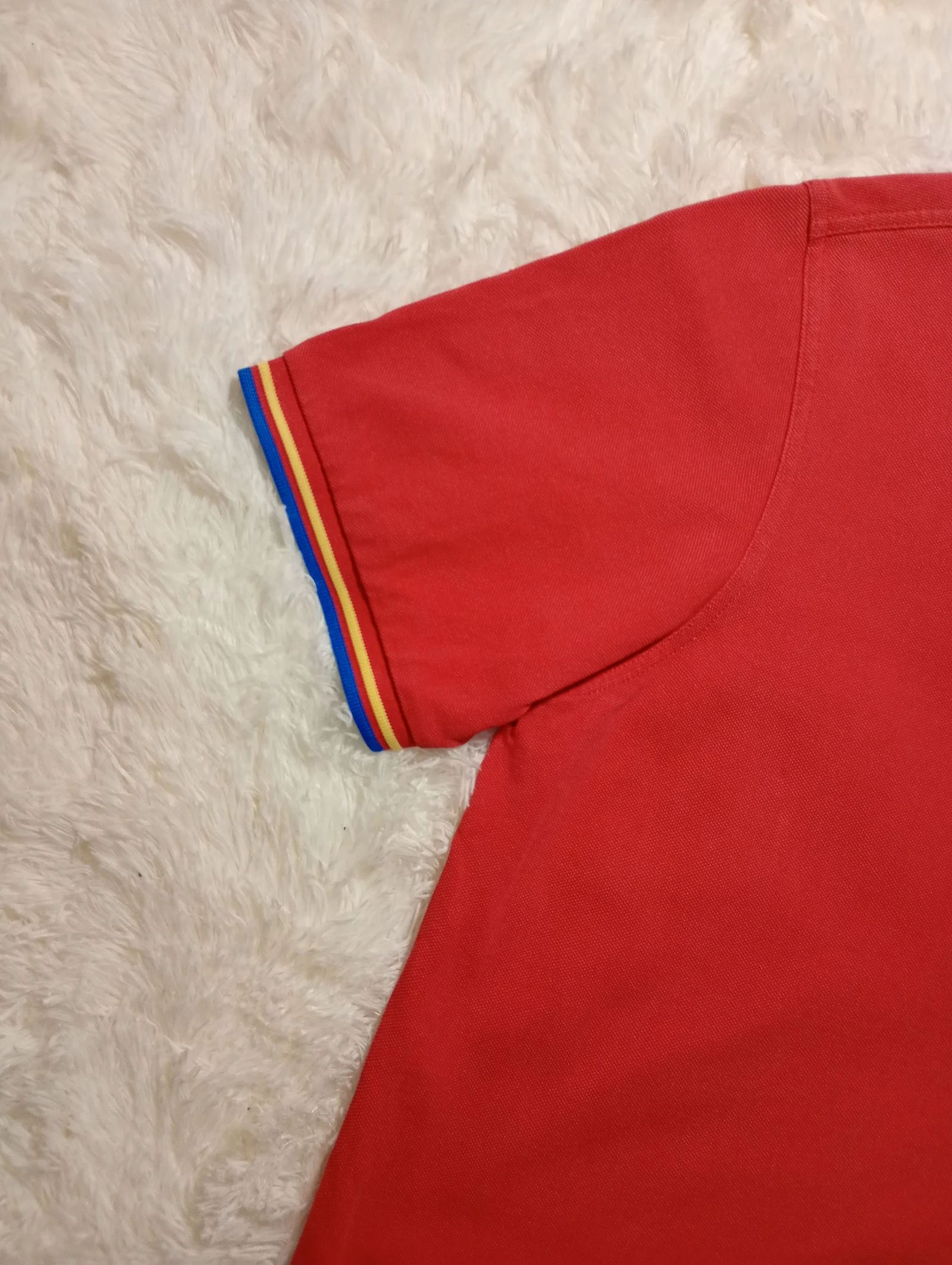 Fred Perry Camisa Polo Vermelha com Detalhes Duplos Tamanho GG – photo 4
